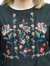 Madison Floral Embroidered Top in Black- Final Sale