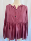Baby Doll Balloon Sleeve Top In Plum- Final Sale